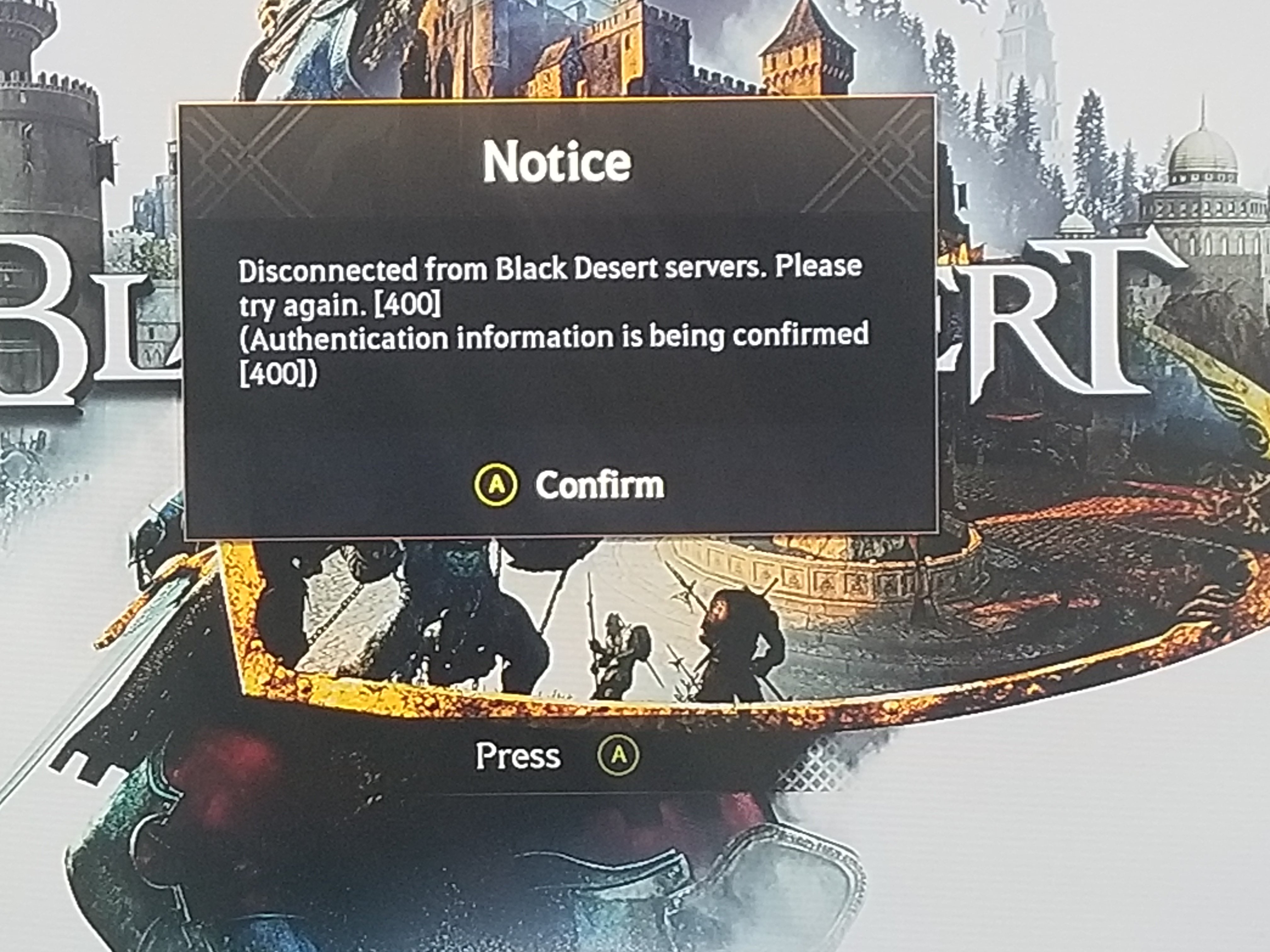  General Discussion Can t Log In Authentication Error 400 Black 